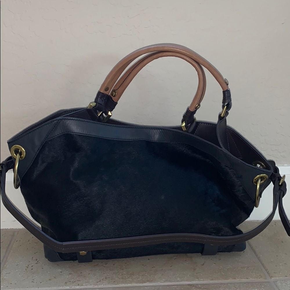 *SALE* orYANY Black Cow Hide Satchel
